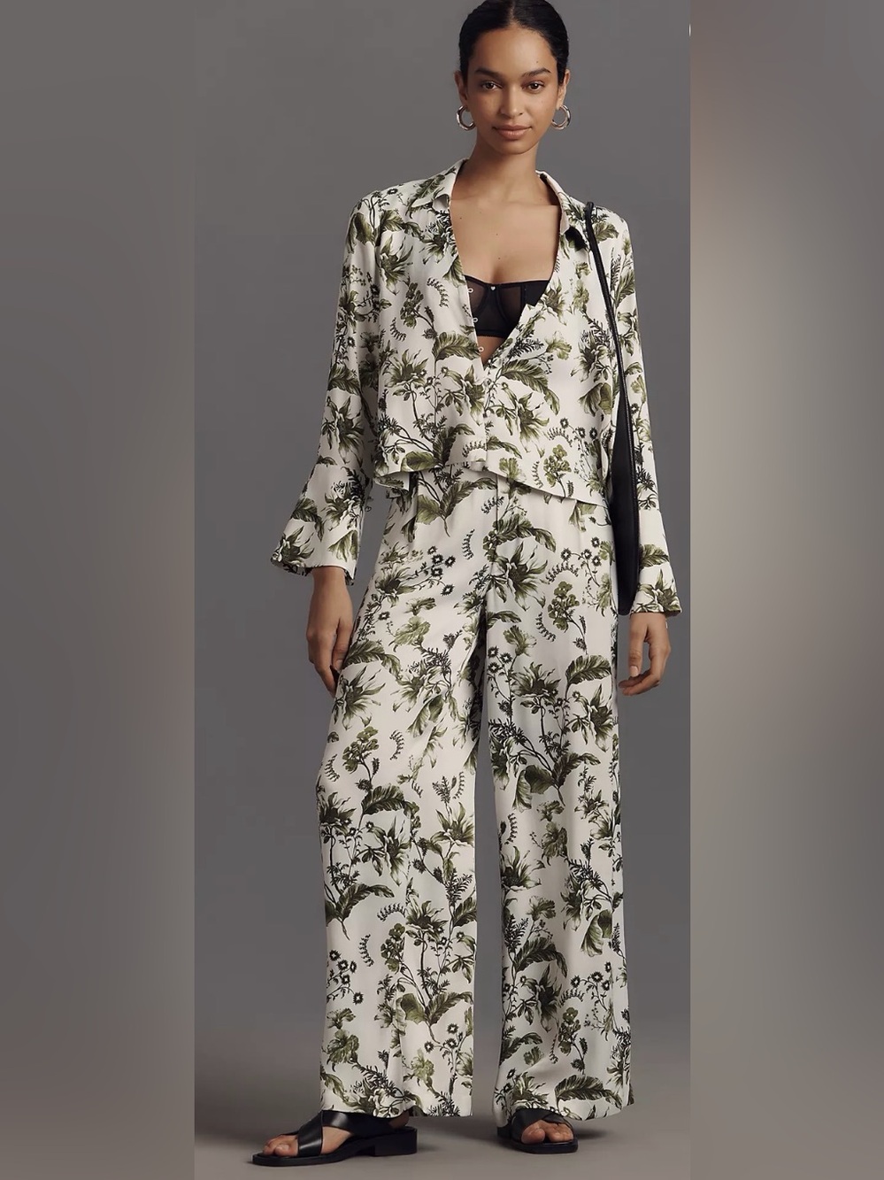 Anthropologie Set Floral Sz S in Blouse Sz 10 in Pants
